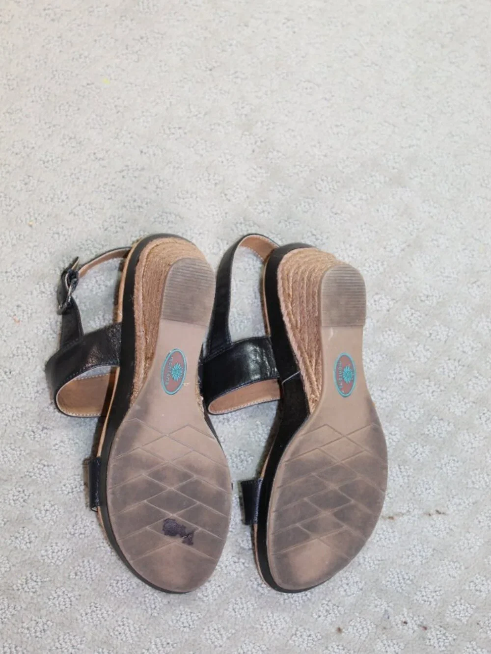 Montana Size 8 M Artisan Crafted 4306101 Women's Black Leather Wedge Sandal